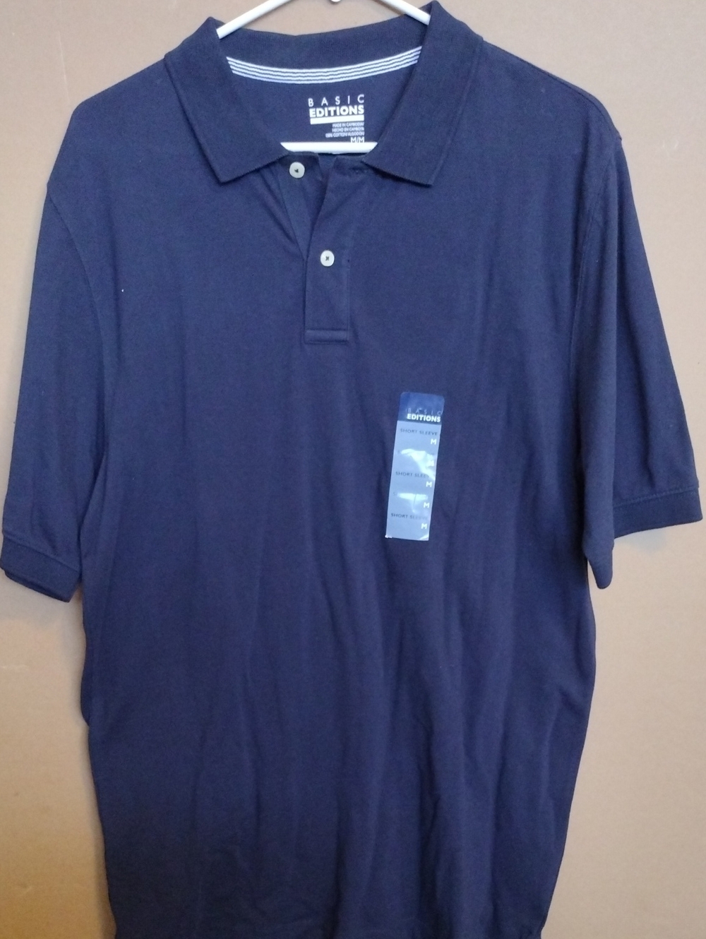 New Men's Dark Navy Polo Shirt- 100% Cotton